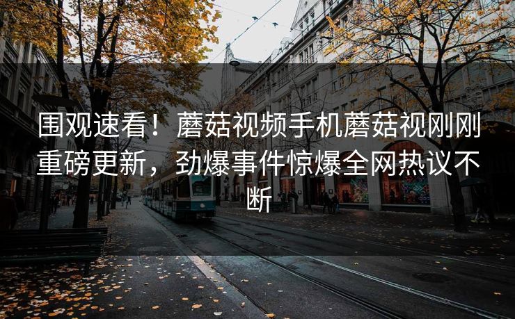 围观速看！蘑菇视频手机蘑菇视刚刚重磅更新，劲爆事件惊爆全网热议不断